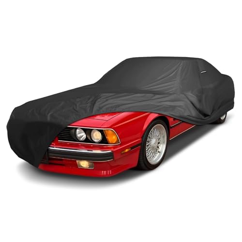 Image of iCarCover Premium Custom Car Cover for 1976-1989 BMW 6-Series Heavy Duty Waterproof All Weather Rain Snow UV Sun Protector Custom Fit Full Exterior Indoor Outdoor Protection Car Cover (Black)