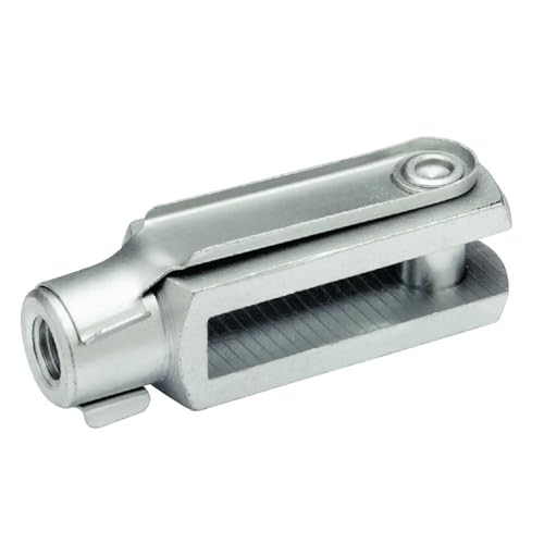 cyclingcolors Chape Femelle avec axe M8 x 32mm en Acier zingué DIN 8140 71752 pièce de Fixation pour vérin Tête Embout Fourche Universel Véhicule Goupille...