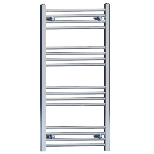 550mm x 1000mm Chrome Heated Bathroom Towel Rail Radiator For Central Heating Elegant Designer UK Stock Clearance