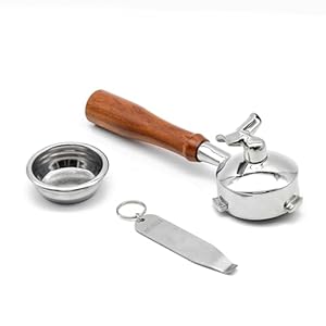 NEOUZA 58mm Three Ears Portafilter for Espresso Coffee Machine Compatible with Breville Sage Barista Max, Double Spouts, Non-pressurized Basket, Basket Removal Tool