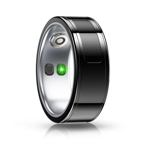 Kehuitry Smart Ring,Take Photos Music with Wireless Charging, Wearable Ring for Women & Men,IP68 Waterproof, 4-6 Day Battery Life, Compatible with Android and iOS (Black, 13#)