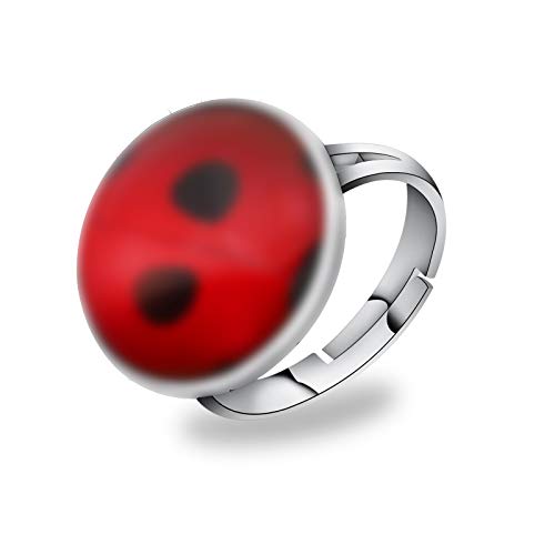 UJIMS Lady Bug Inspired Gift Lady Bug Pendant Necklace Insect Lover Gift Wish Charm Lucky Gift for Women (Lady Bug Ring)