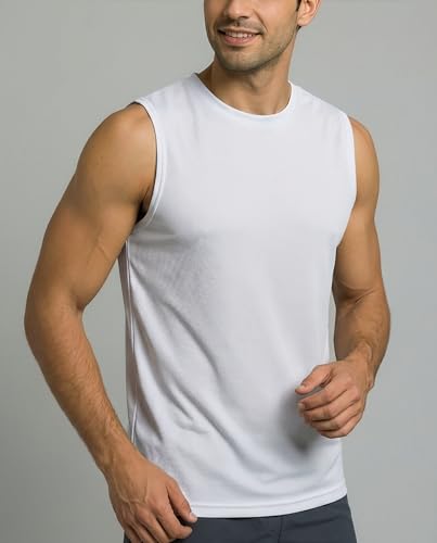 Image of Real Essentials: Men's Dry Fit Tank Tops Sleeveless Workout Shirts Moisture-Wicking Muscle Tank Gym Running (Big & Tall)