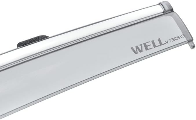 WellVisors Window Visors Wind Deflectors Compatible with Infiniti 2015-2019 Q70L Sedan with Chrome Trim Rain Guards 3-847IN009