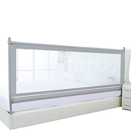 Barrera Cama Barandilla Cama Protector de riel de cuna gris para niños pequeños - Barandilla de cama alta y larga para niños Colchón doble, matrimonial, tamaño queen y king, para viajes de vacaciones