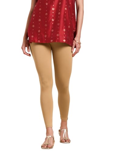 Image of TWIN BIRDS Super Stretchable Cotton Elasthane Fabric Ankle Length Leggings for Women