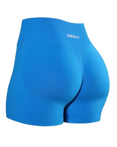 Image of AUROLA Influence Workout Shorts for Women,2.5 3.5 4.5 5.5 6.5 No Roll Up Squat Proof Scrunch Seamless Compression Gym Short