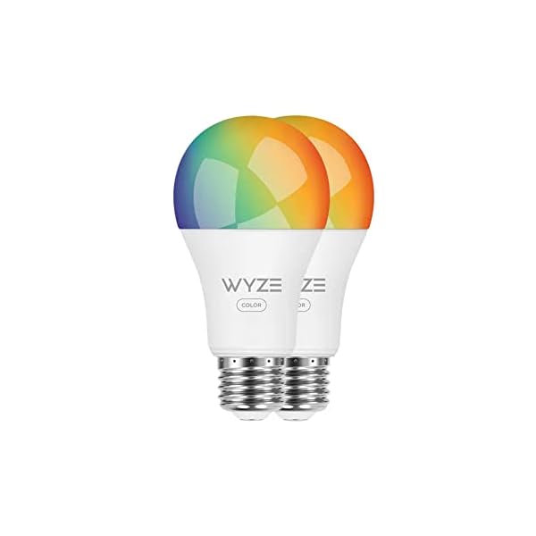 Wyze Bulb Color, 1100 Lumen WiFi RGB and Tunable White A19 Smart Bulb, Works with Alexa and Google Assistant, Two-Pack