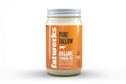 Fatworks Organic Grass-Fed Beef Tallow, Certified Organic Non-Gmo Pasture-Raised Beef Tallow, Sourced From Several Small Family Ranchers, Keto Friendly, Exclusive To Fatworks, 14 Oz. #TOP1