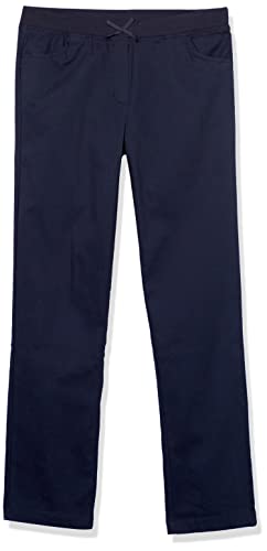 Image of Nautica Girls' School Uniform Twill Skinny Pants, Comfortable Stretch Material, Wrinkle & Fade Resistant