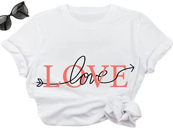 GenericWomen New Cute In Love Shirt with Hearts, Boyfriend and Girlfriend Gift, Couple Ideas, Matching Love Tshirt, Valentines Love Tshirt,