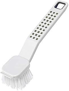 Addis Premium Soft Grip Washing Up Dish Brush With Scraper in White and Grey