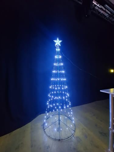Albero Di Natale Luminoso Da 360 Led Bianco Freddo Da Esterno,Con Puntale A Stella, Per Decorare Con Eleganza Il Tuo Natale - 3