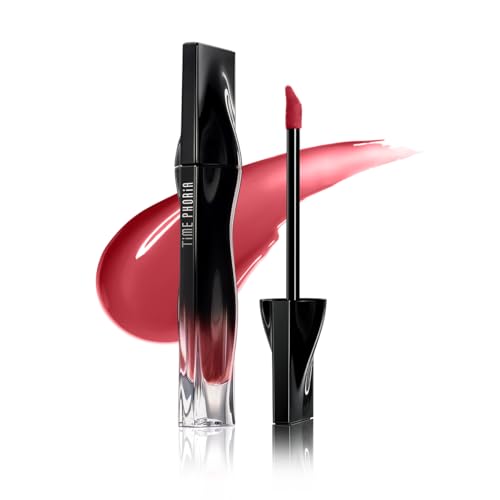 TIMEPHORIA STELLAR DUST LIP STAIN-Long Lasting, Waterproof and Transferproof Lip Tint, Glossy Finish Lip Gloss, Lightweight Lipstick, High Coverage, Stocking Stuffers For Teen Girls (06 NEROSE)