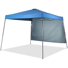 GDY 8X10 FT Pop Up Canopy Outdoor Instant Tent Slant Legs with a Sidewall,Equipment Vents, Portable Gazebo Shelter for Patio, Deck, Beach and Garden,Sky Blue.