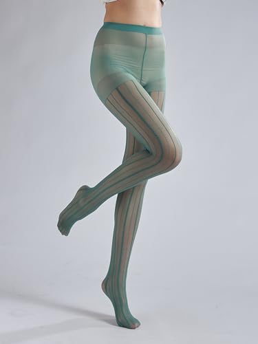 Image of Sahabowi Women Tights, Female Sheer High Waist Pantyhose, Vintage Control Top Stockings