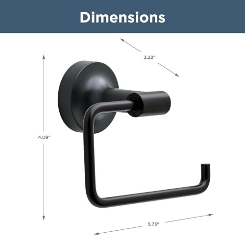 Franklin Brass Voisin (1-Pack) Toilet Paper Holder, Euro Single Post Tissue Roll Wall Mount TP Storage, Matte Black Bathroom Decor, Accessories VOI50-MB