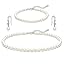 Silver Pearl Necklace&Earring&Bracelet-3PCS