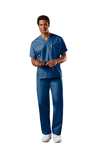 Cherokee Uniforms Authentic Workwear Unisex Scrub Set, Navy Blue, Size Large Ygp