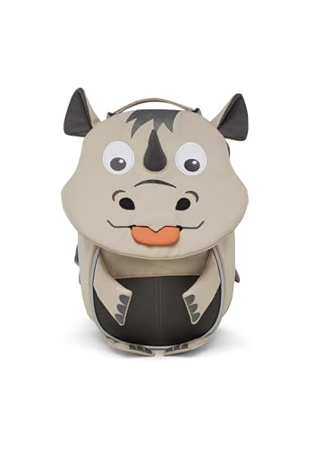 Affenzahn - Zaino per bambini da 1 a 3 anni, a forma di animale, adatto per l'asilo, a forma di rinoceronte, colore beige