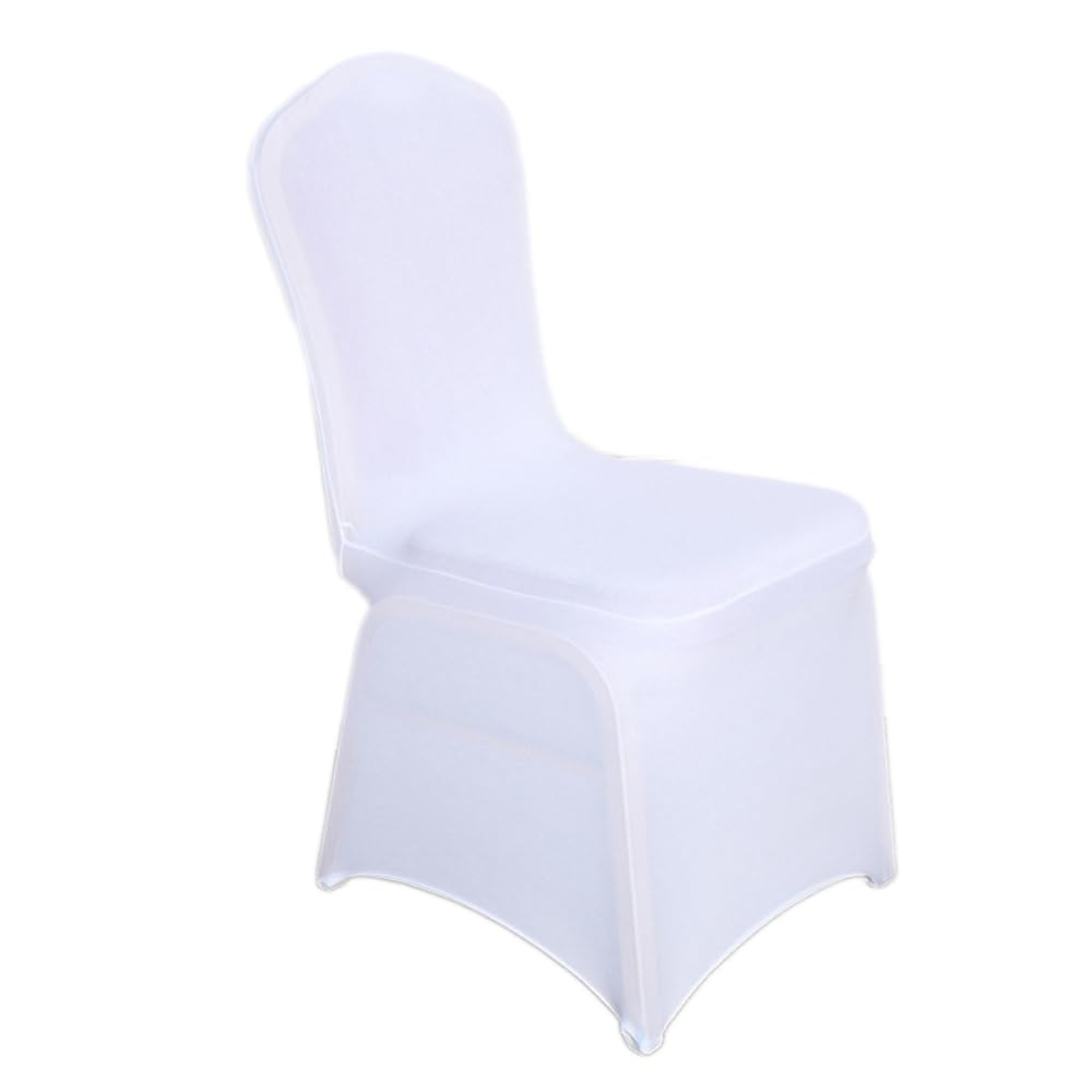6 fundas universales para silla, elásticas, elegantes, elásticas, para bautizos, cumpleaños, bodas, banquetes, fiestas, decoración, color blanco