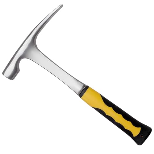 KEILEOHO 32 oz Rock Pick Hammer Brick Hammer 11.8 inch All Steel Geologist Hammers Bricklayers/Masons Hammers with Non-Slip Shock Absorbing Grip for Mining Geological Prospecting
