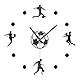 Relaxdays Wanduhr DIY, Fußball-Wanduhr Kinderzimmer, Ø 50-100 cm, Wandtattoo Uhr zum Kleben, 3D-Uhr Wand, scharz/weiß