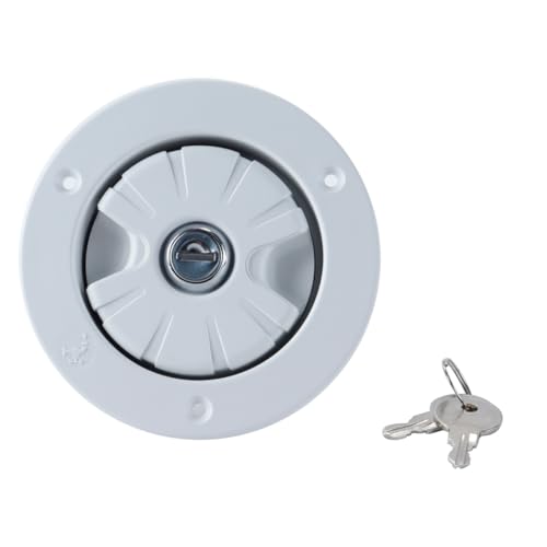 Hoite Tapa De Llenado Con Escotilla De Entrada Con Cerradura Para Depósito De Agua Dulce, Con 2 Llaves, Color Blanco, Para Autocaravana, Furgoneta Camper, Caravana O Caja Para Caballos.