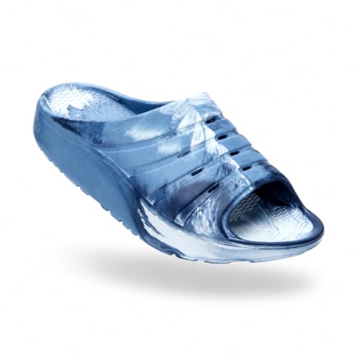 Oka Unisex Recovery Slides | Arch Support Cushioned Sandal | Lightweight Sustainable | Made in the USA | Kona Blue | Mens 5 / Womens 7