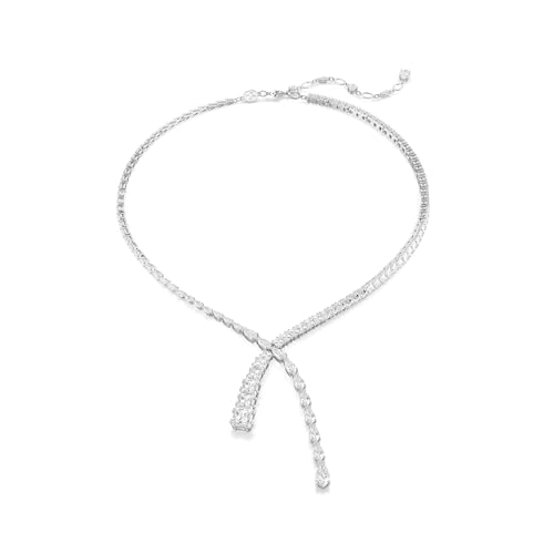Swarovski Matrix Y Necklace, Mixed Cuts, Clear, Rhodium Finished