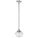 Dainolite Ltd DAINYOL-81P-PC Transitional One Pendant Close-to-Ceiling-Light-fixtures, Chrome