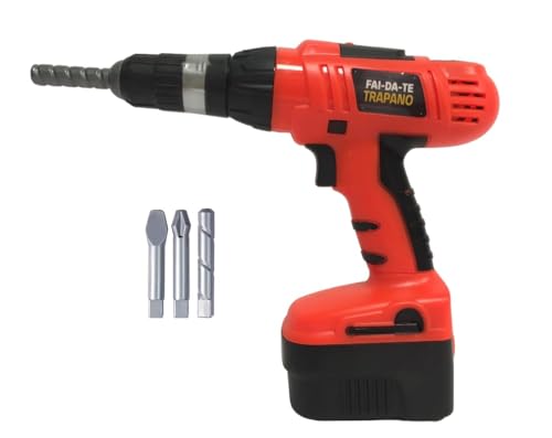 Taladro de juguete para niños, taladro atornillador de juguete, herramientas de bricolaje, rotación funcional y con sonidos, atornillador a batería, taladro destornillador con enganches giratorios e