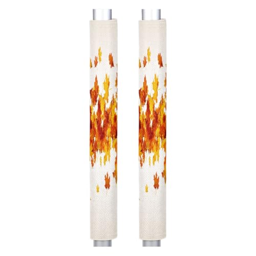 Image of Pardick Fall Maple Leaves Refrigerator Door Handle Covers Set of 2 Washable Fridge Dishwasher Mocrowave Oven Door Decor Protector Handle Cover Kitchen Appliance Decorative