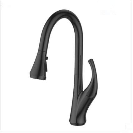 Robinets d'évier de cuisine design noir mat pour îlot central contemporain