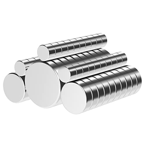 Wukong 60 Paquetes Imanes Neodimio Súper Fuertes 3 Dimensiones Imanes De Neodimio Pequeños Cilindros Refrigeradores Imanes Mini Imanes Redondos Refrigeradores Agujas Blancas Artesanías De Oficina Cover