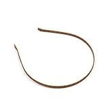 Angelakerry 10pcs Brown 5mm Satin Ribbon Wrapped Metal Hair Headband Elastic DIY Wholesale