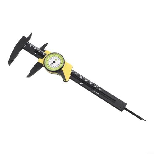 Calibrador mecánico plástico 6 pulgadas 150 mm amarillo miniatura 1