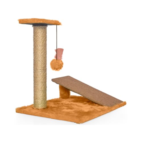 Arranhador Gatos Poste Com Rampa E Brinquedo Exclusivo