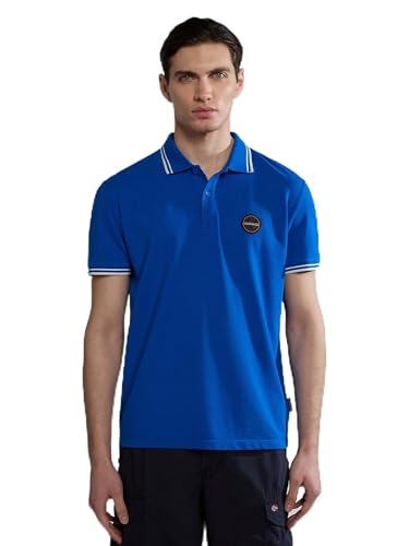 Polo MACAS Homme Royal NAPAPIJRI vêtement été manches courtes bleu