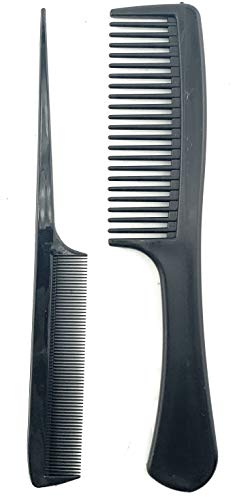Combo de 6 Peines y Cepillo Negro para Barba y Cabello miniatura 2
