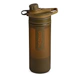 GRAYL GeoPress 24 oz Water Purifier Bottle - Filter for Hiking, Camping, Survival, Travel (Coyote Brown)