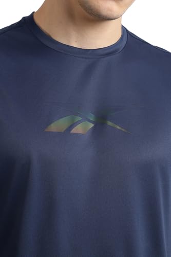Image of Reebok Men's Polyester Gym T-Shirt - Moisture Wicking Sports T-Shirt for Men | Workout Running Training Tshirt for Men | Half Sleeve Active Tee