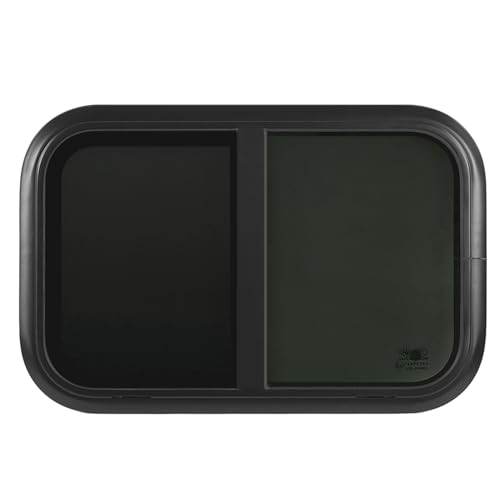 KIMISS Ventana corredera horizontal RV 700 x 500 mm de aleación de aluminio negro con cristal resistente para caravanas, remolques y hogares (para grosor de pared de 48 – 53 mm/1,9 – 2,1 pulgadas)