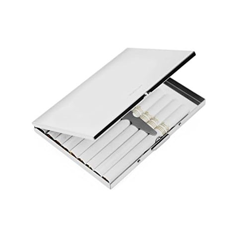 Extra Slim Stainless Steel Cigarette Case Holds 9 Cigarette (Regular Size 84mm and King Size) Cover