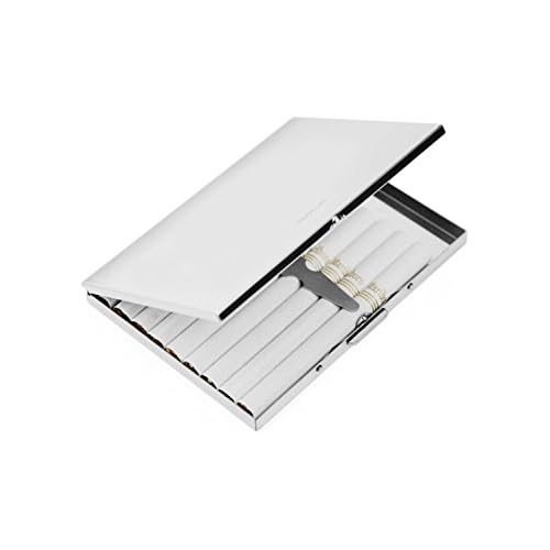 Silver Stainless Steel Extra Slim Cigarette Case（SM176）