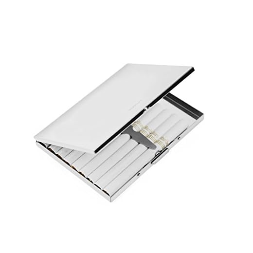 Extra Slim Stainless Steel Cigarette Case Holds 9 Cigarette (Regular Size 84mm and King Size)
