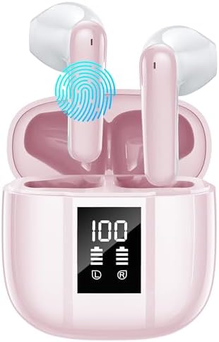 AI Language Translation Earbuds, 3-in-1 Real-Time Translator Earbud 144 Languages & Accents, in Ear Wireless Translating Earbuds with LCD Power Display Portable for Travel Business Learning - Pink