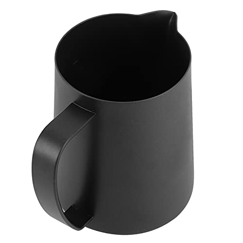 Image of Stainless Steel Latte Cup with Handle Matte Black Milk Frothing Pitcher for Cappuccino Espresso Coffee Art and Latte Art
