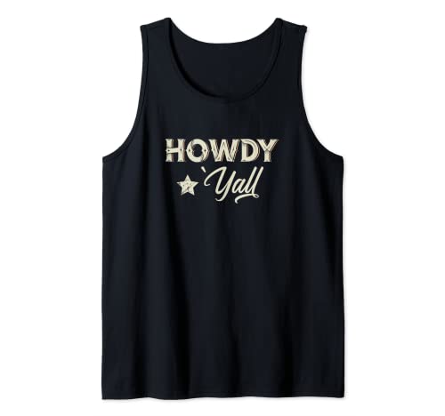 Howdy Howdy `Yall Southern Rodeo Vintage Cowboy Cowgirl Camiseta sin Mangas