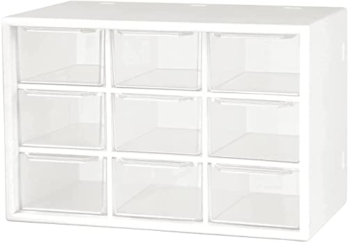 Image of Acrylic Desktop Drawer Organizer Mini Plastic Office Supplies Desk Storage Jewelry Organizer Box 9 Removable Drawers Storage Box Makeup Drawers for Cabinet & Home White